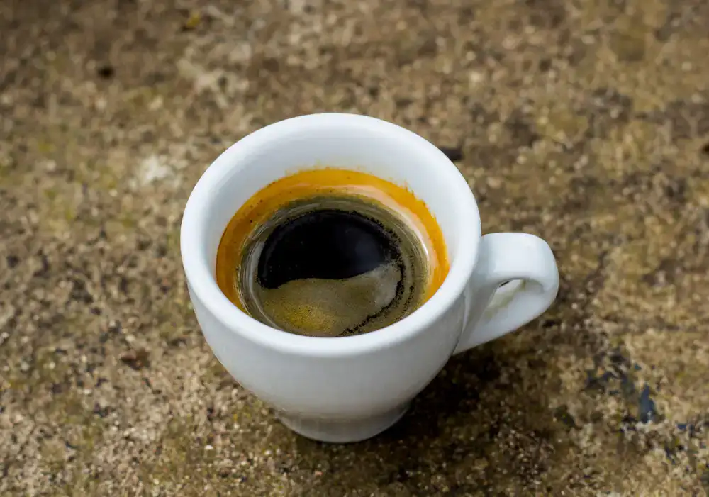 Perfectly extracted espresso in a ceramic cup
